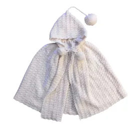 1960's  White Knitted Cape / 3-4Y