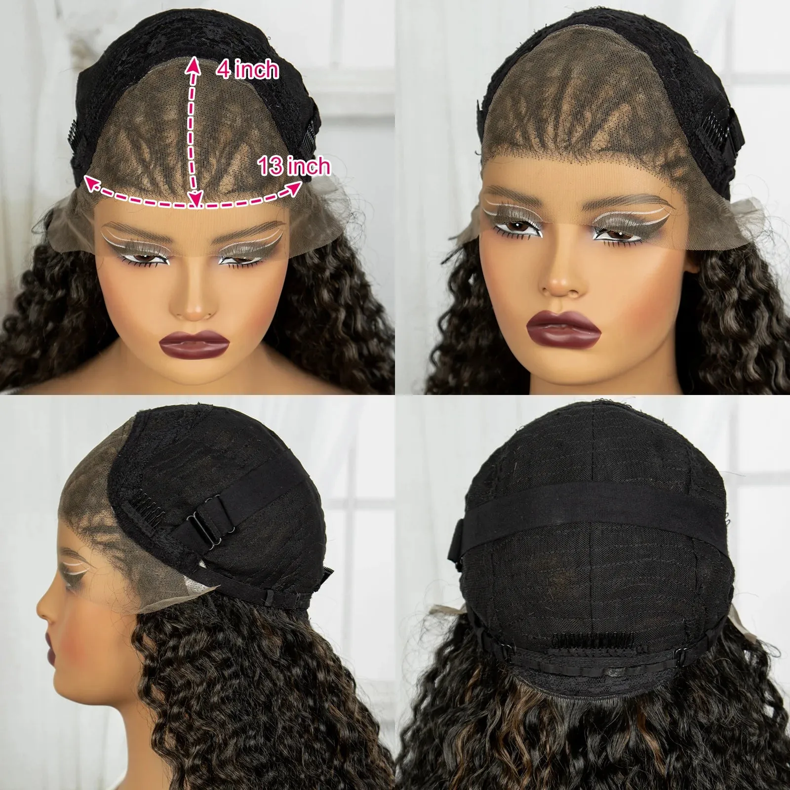 32Inch 1B-30 Cornrow Braided Wigs Knotless Synthetic Lace Front Braided Wig Curly Braiding Hair Wigs with Baby Hair