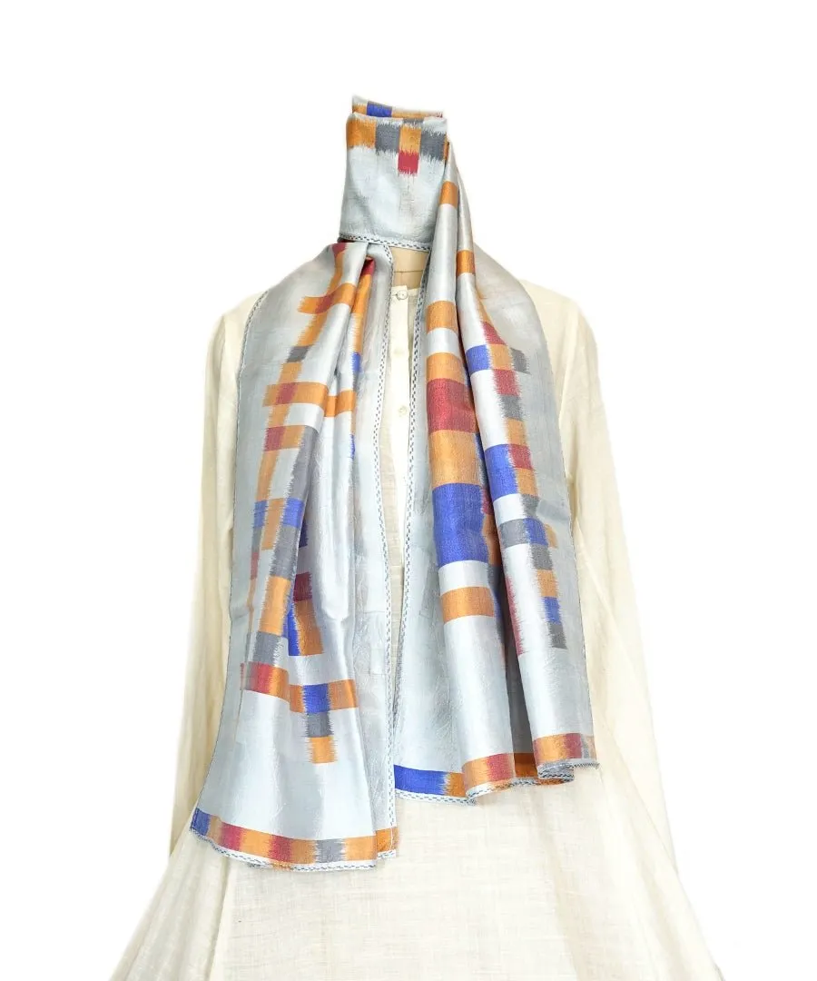 ABSTRACT - MULTICOLOR Handwoven SILK STOLE