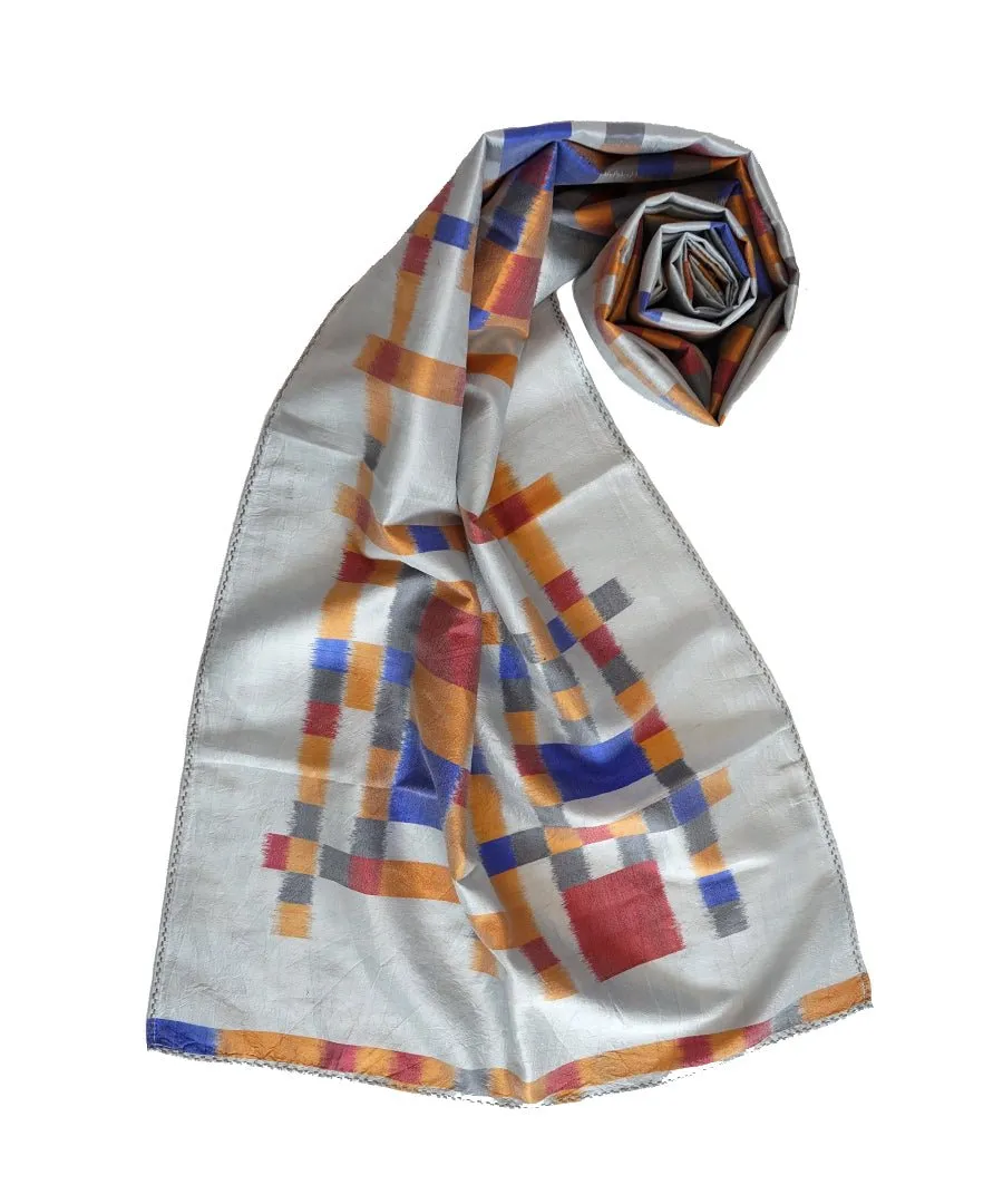 ABSTRACT - MULTICOLOR Handwoven SILK STOLE