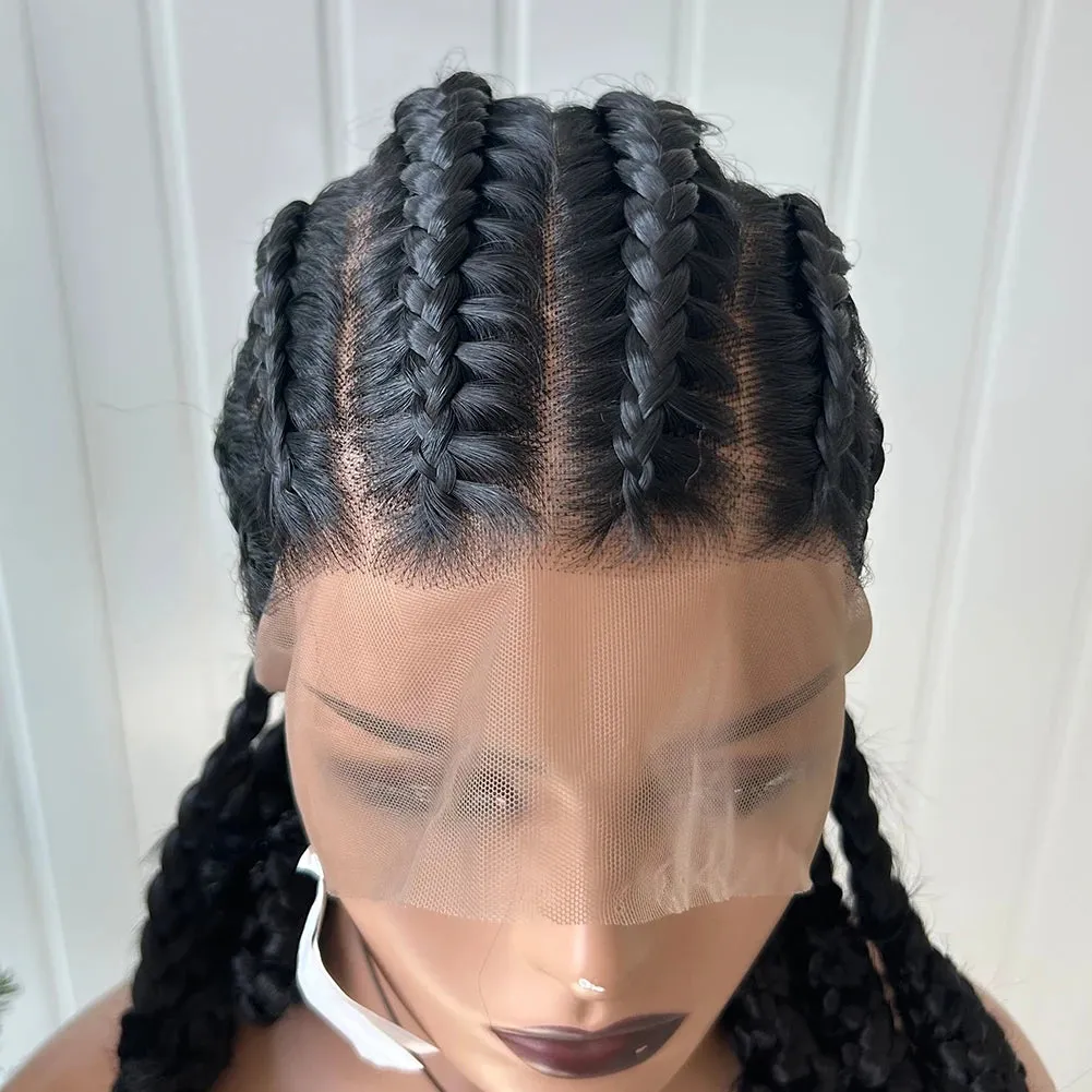 AIMEYA Synthetic Lace Wig Full Lace Braids Heat Resistant Fiber