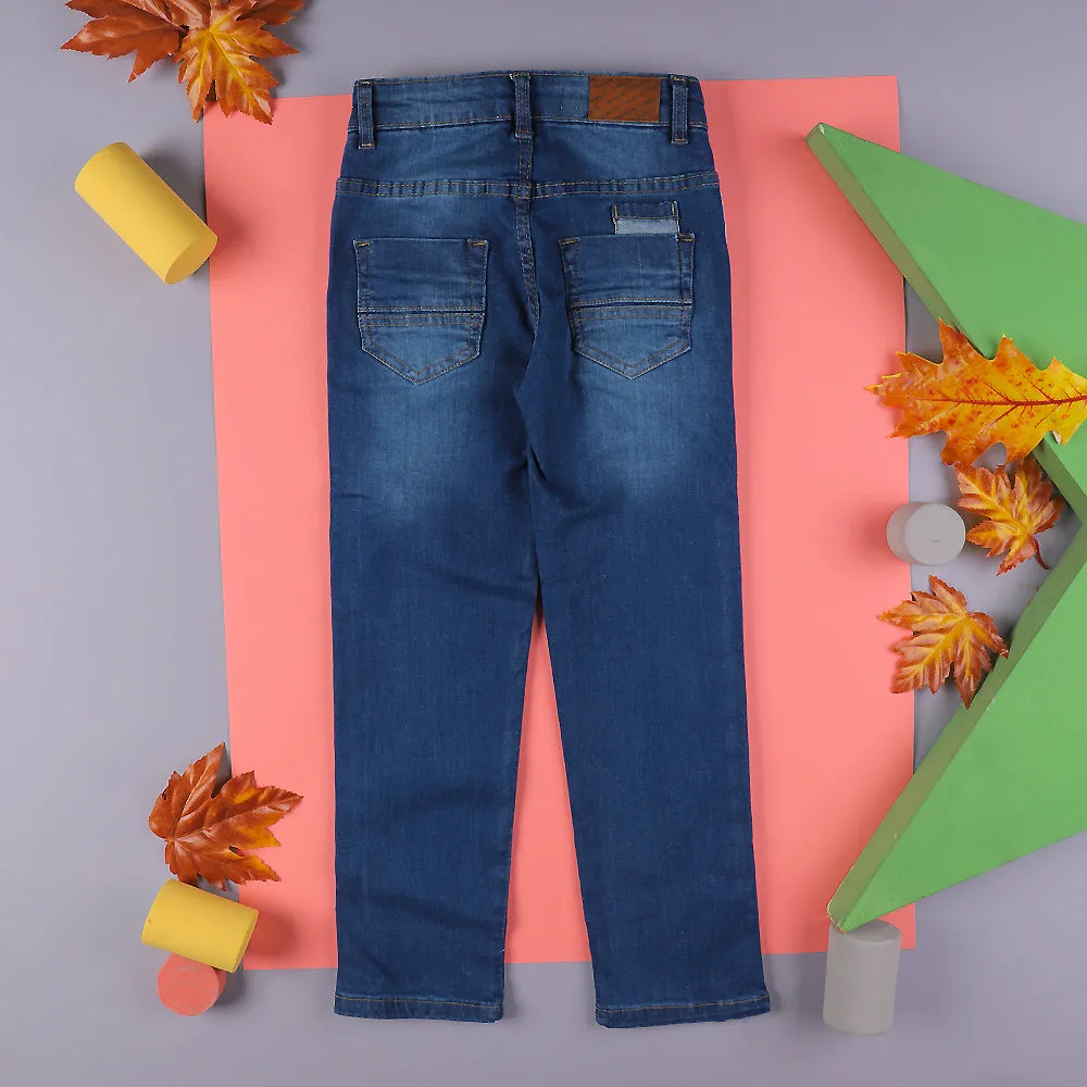 All For Fall Denim Pant For Boys - Blue