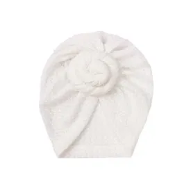 Baby Knitted Twirl Turban — White