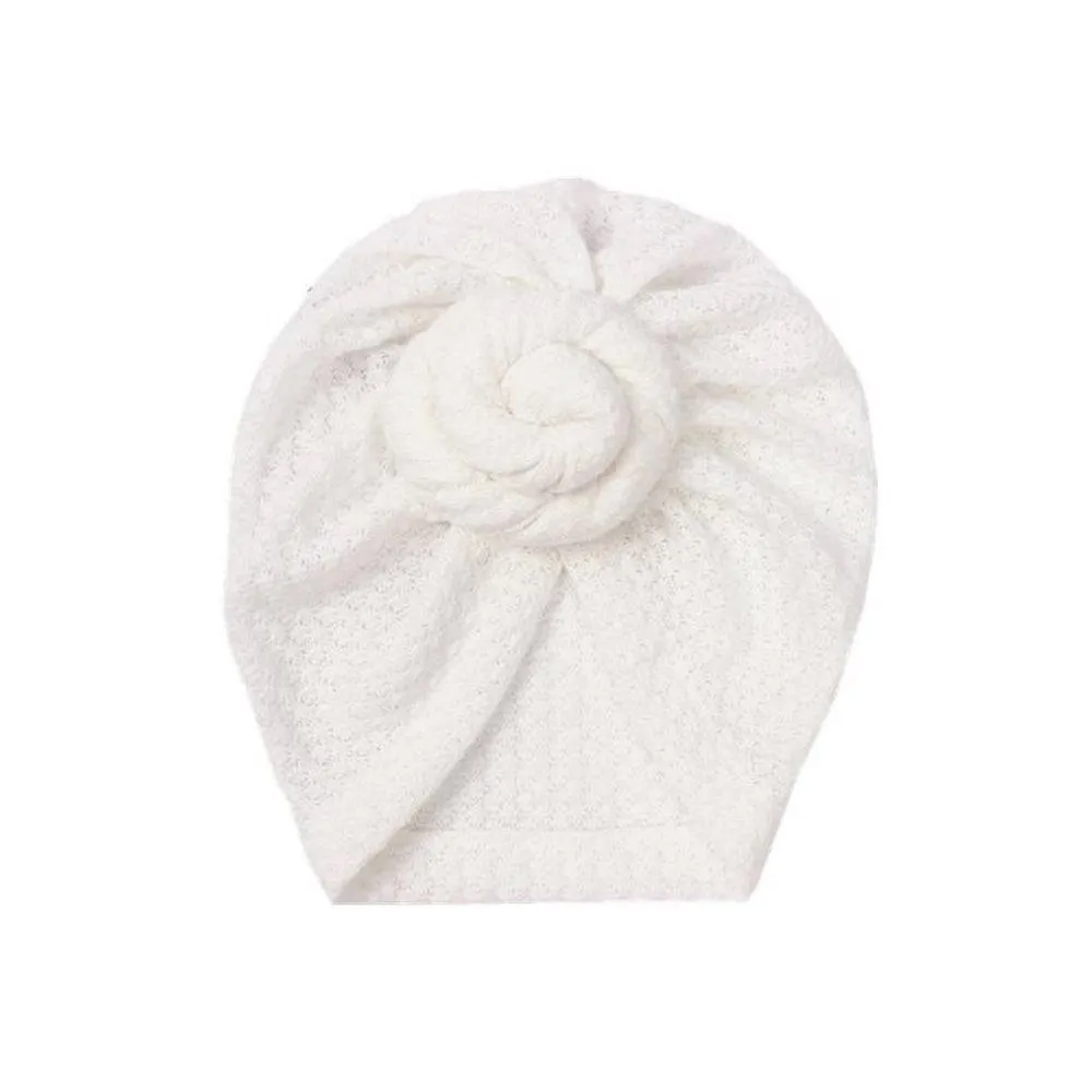 Baby Knitted Twirl Turban — White