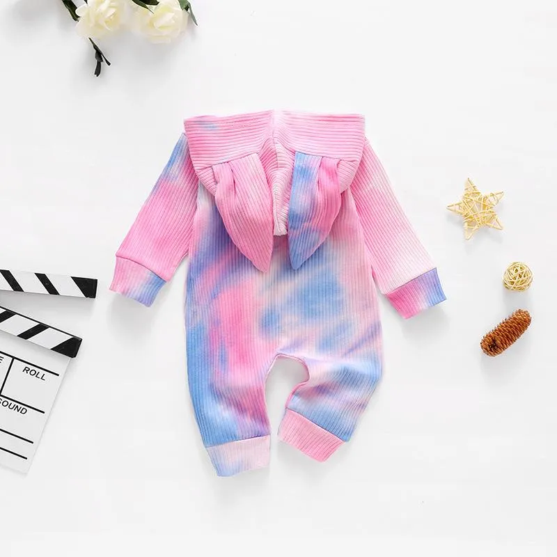 Baby Rabbit Ears Tie Dye Hooded