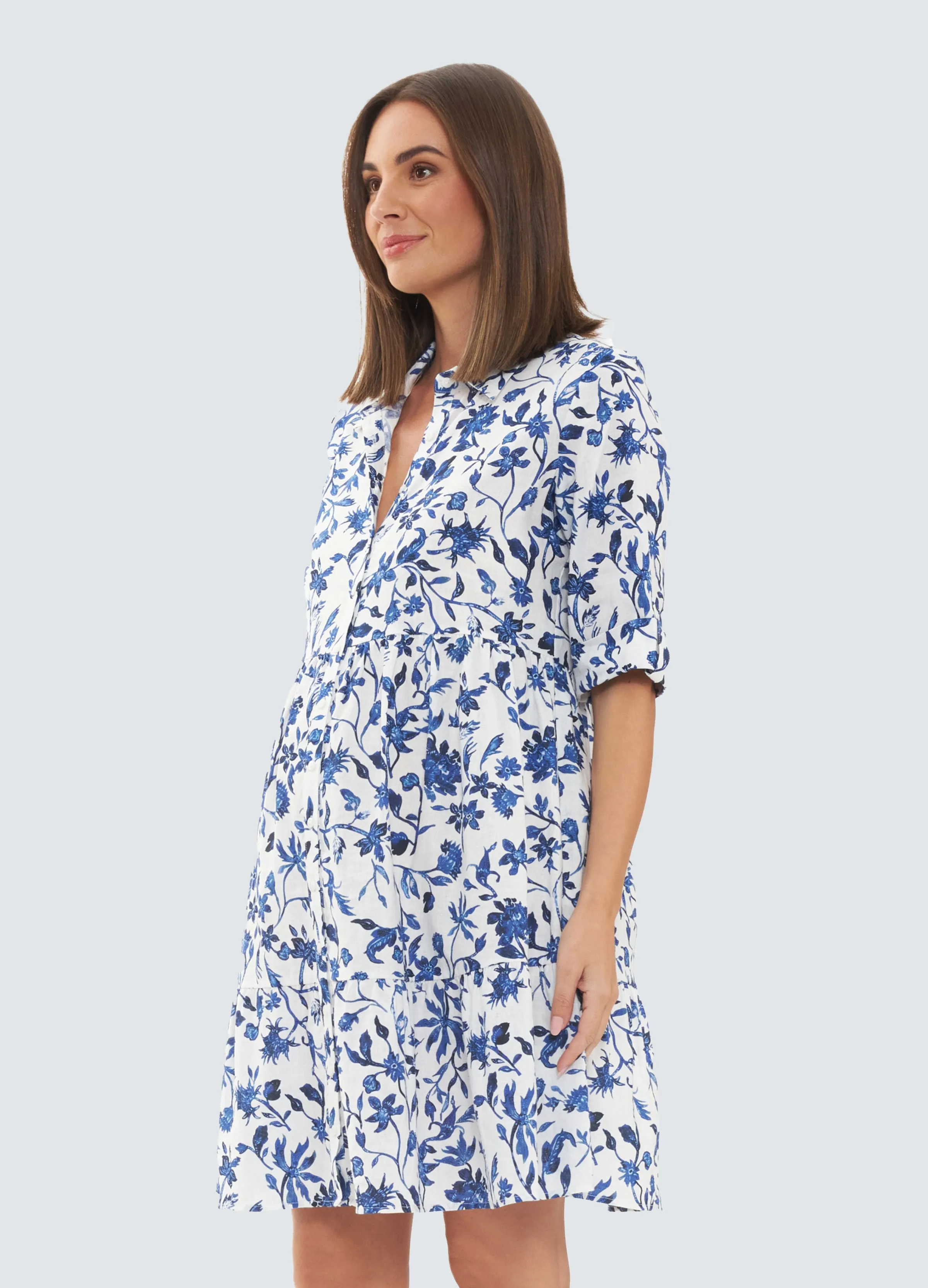 Bella Linen Maternity Dress