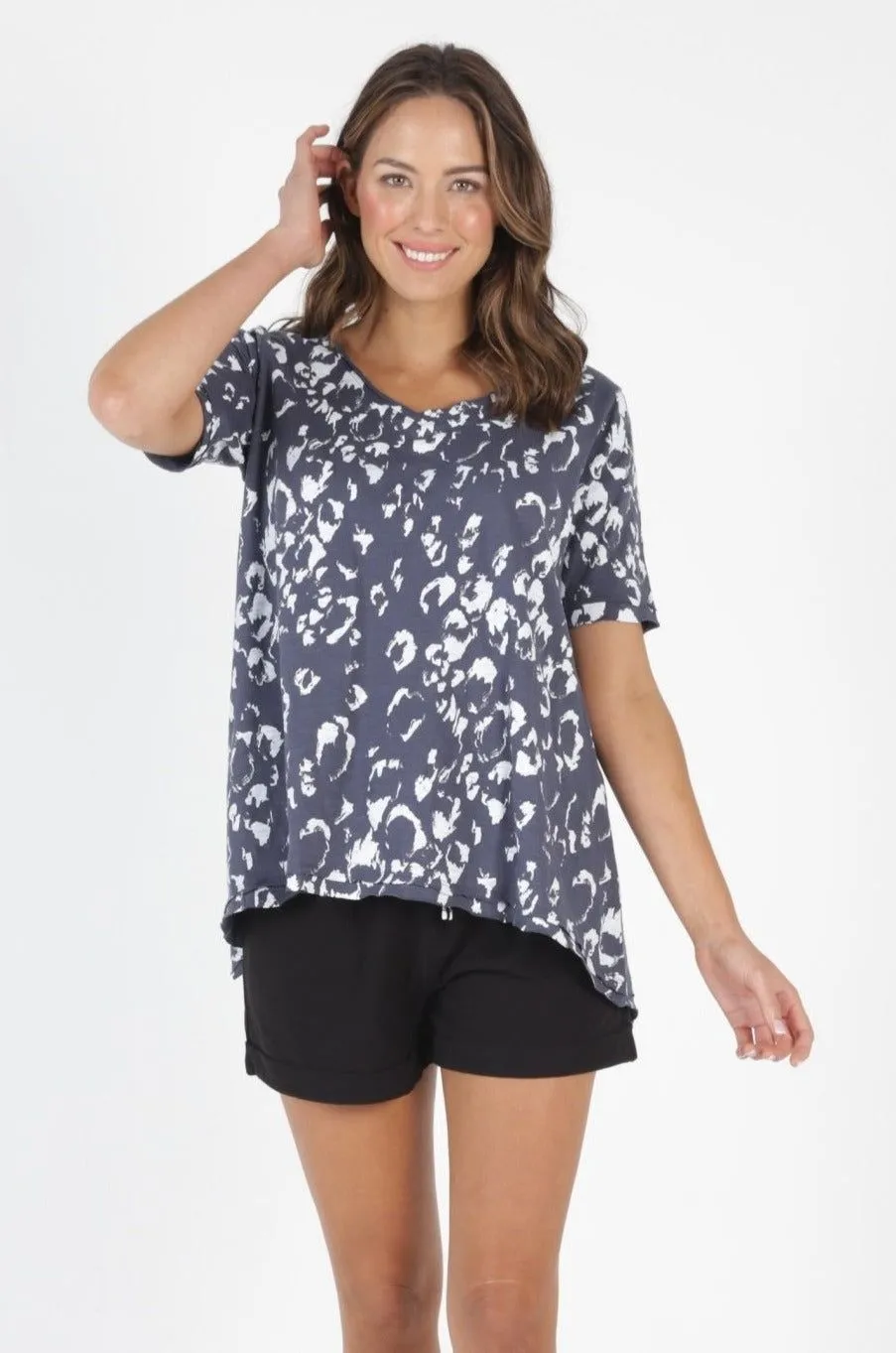 Betty Basics Noosa V-Neck Tee in Bengal Print