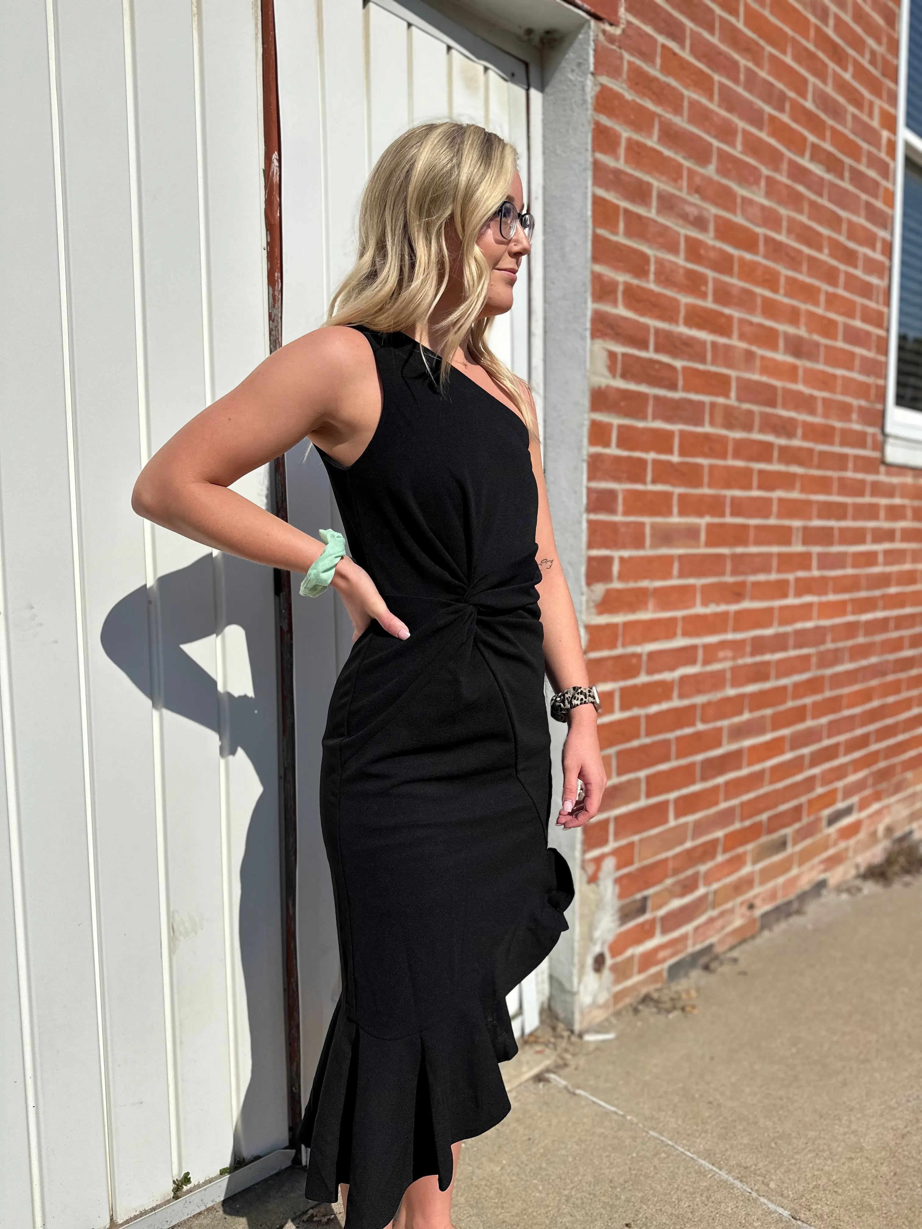 Black One Shoulder Mermaid Dress