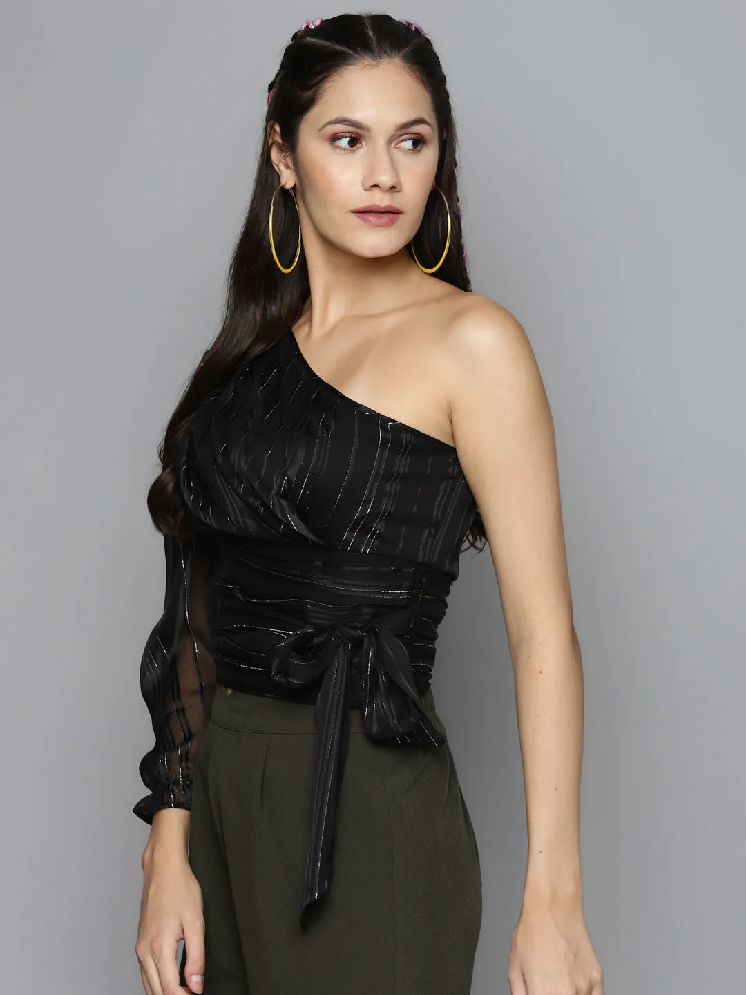 Black One Shoulder Top