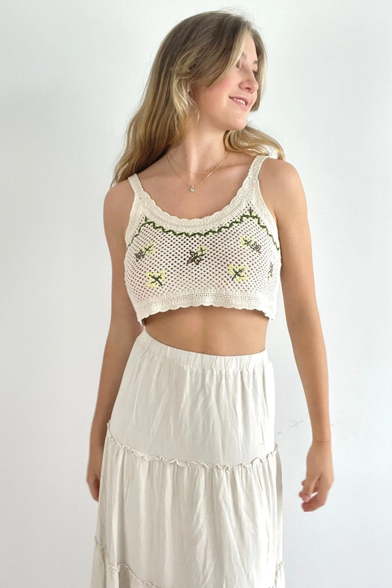 Boho style crochet cami