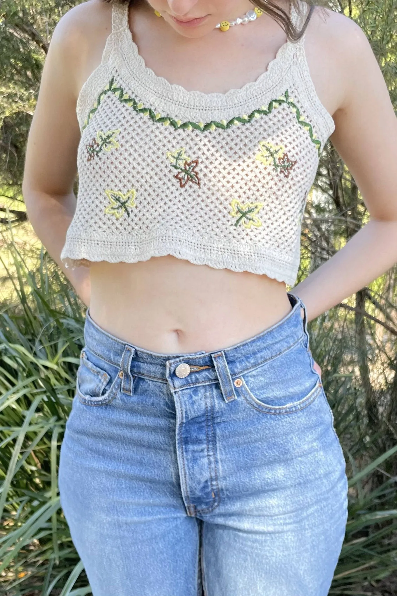 Boho style crochet cami