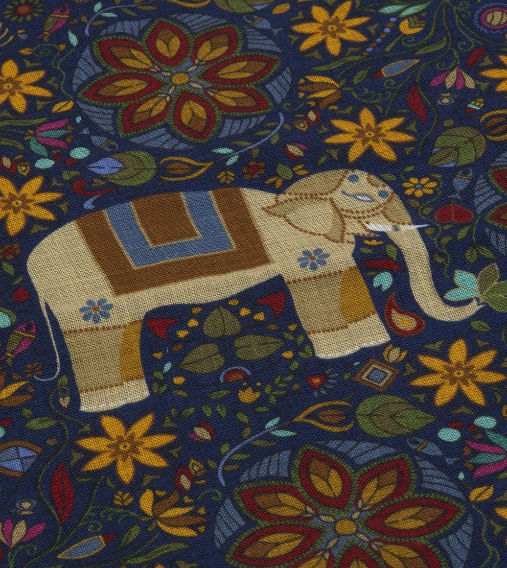 Botanical Elephant Print Pocket Square