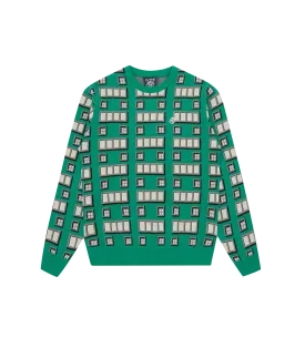 BRICK KNITTED JUMPER - GREEN