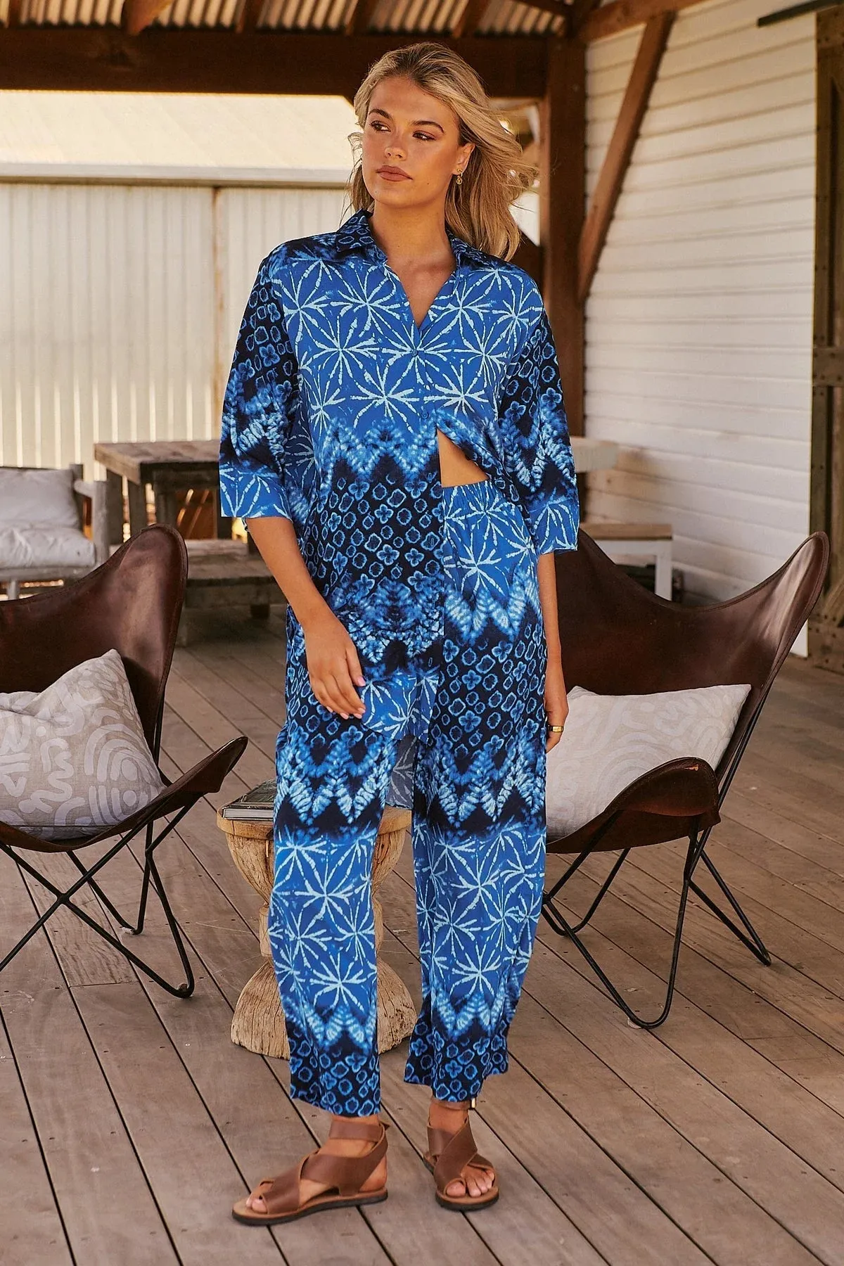 Cabana Shirt Blouse - Tranquil Tides Collection