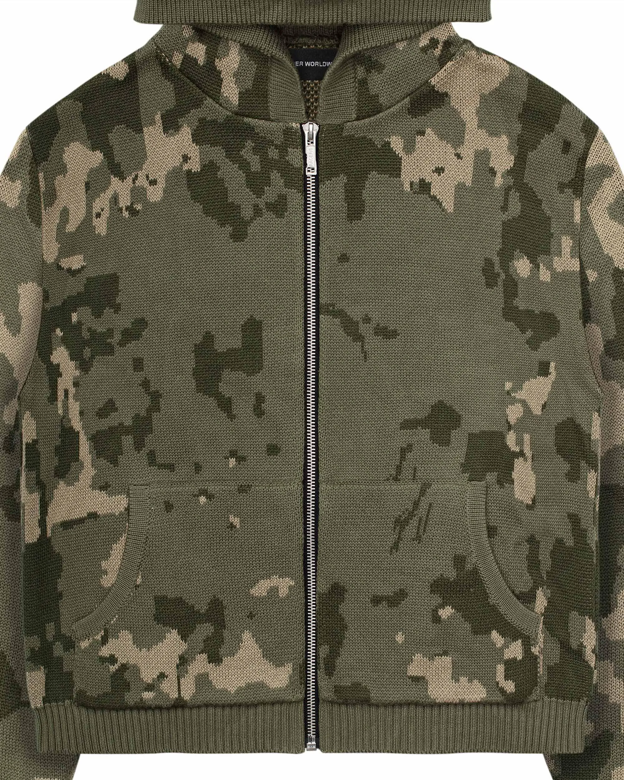 Camo Knit Zip Hoodie