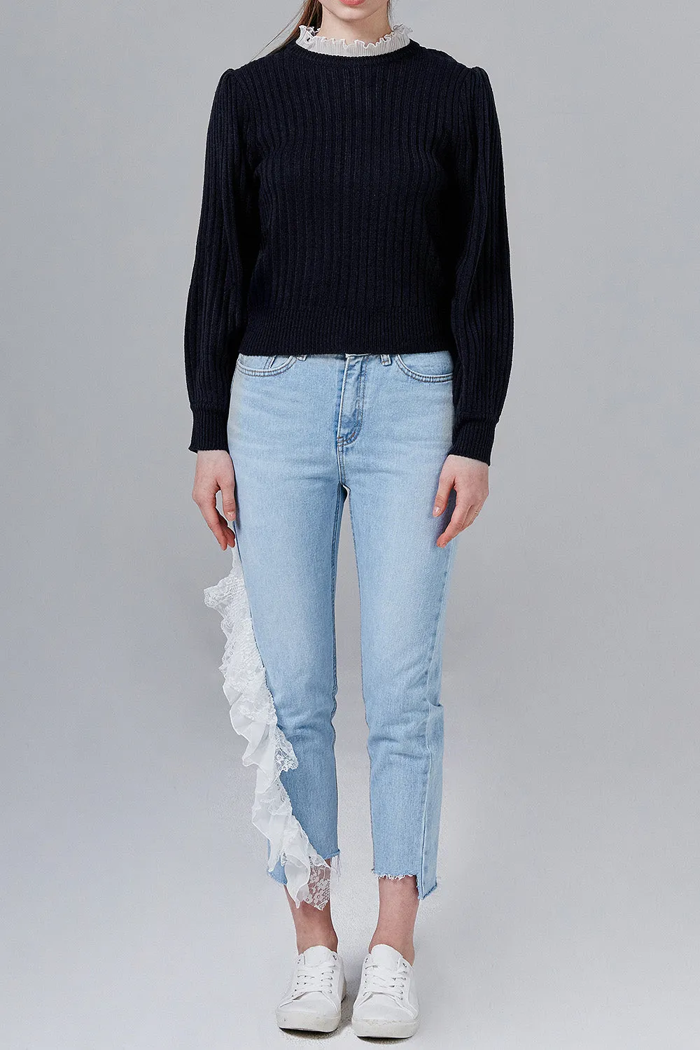 Cara Ruffle Neck Knit Top