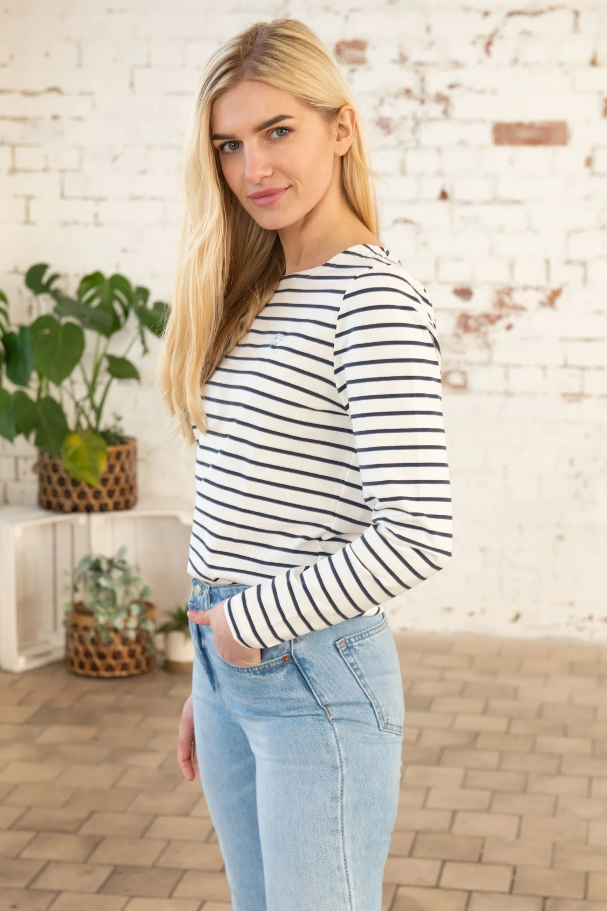 Causeway Breton Top - Cloud Midnight Stripe