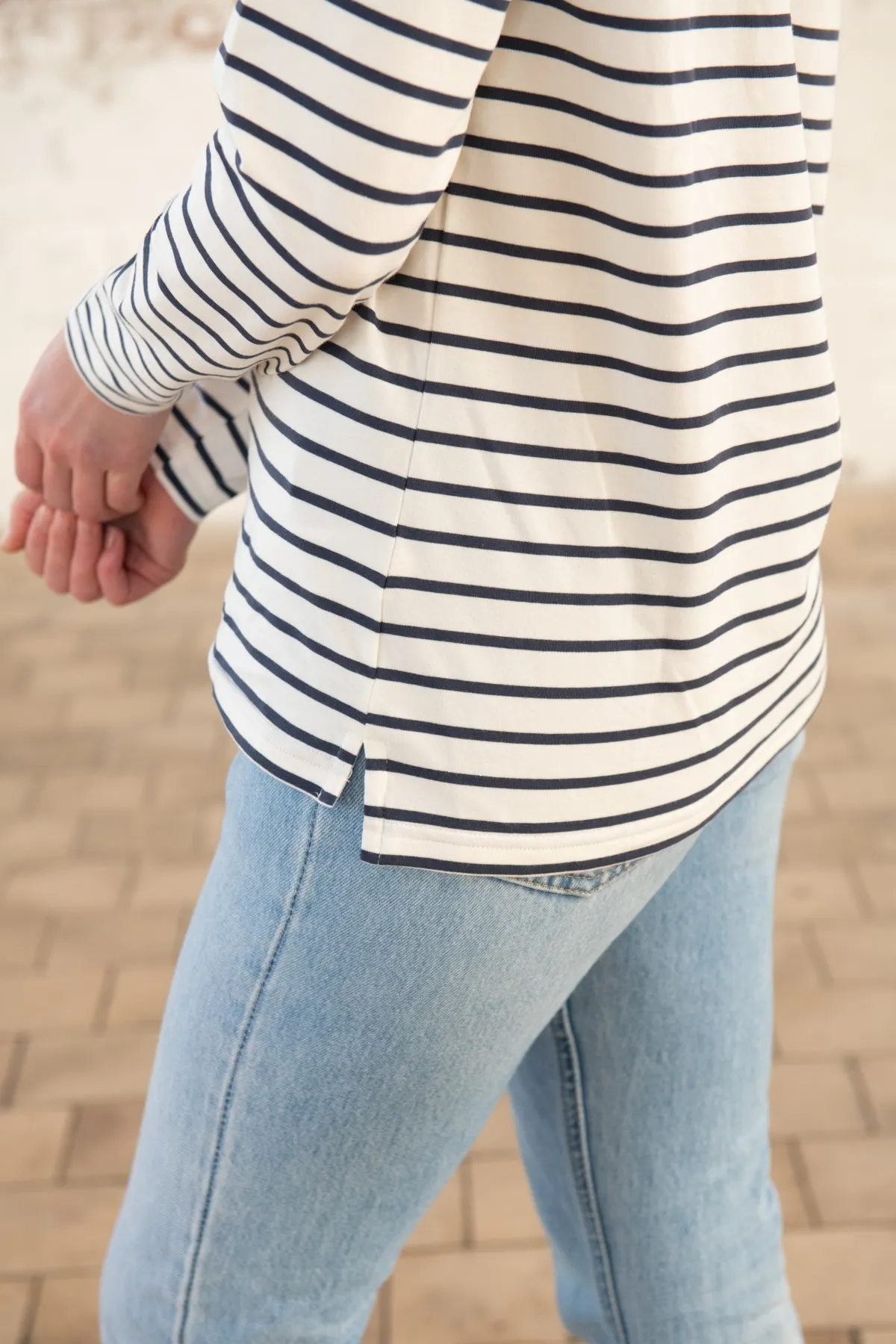 Causeway Breton Top - Cloud Midnight Stripe