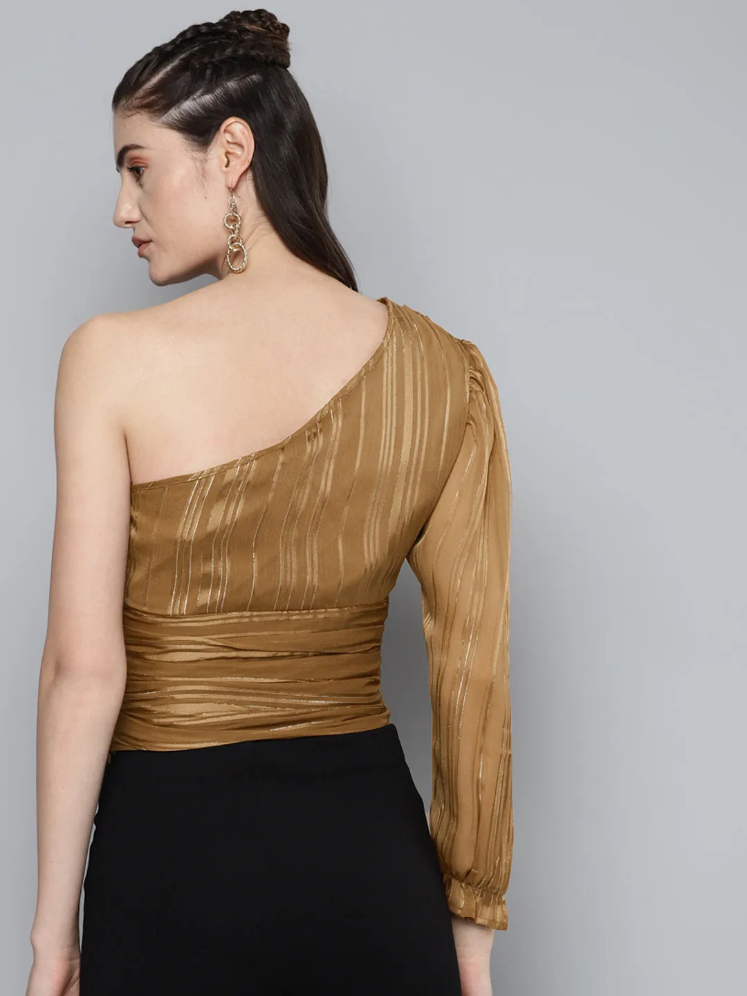 Copper One Shoulder Top