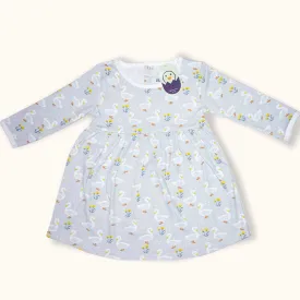 Cotton Frock Full Sleeve Grey - Swimming Swan