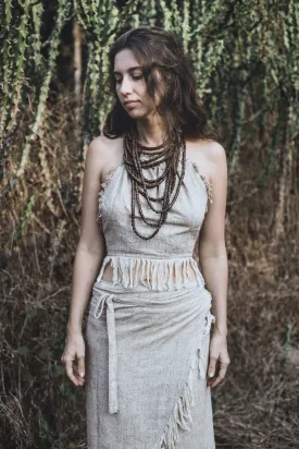 Desert Flower Frayed Top ⋙ Handwoven Raw Silk