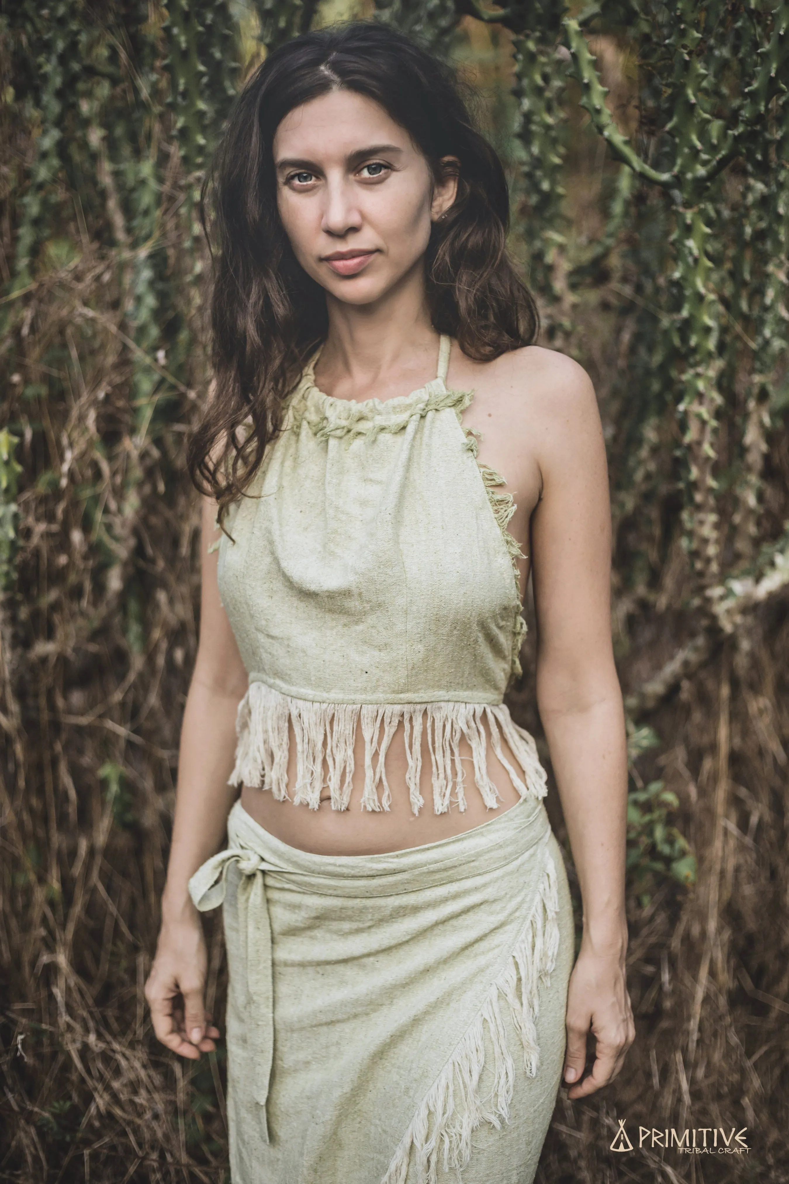 Desert Flower Frayed Top ⋙ Handwoven Raw Silk