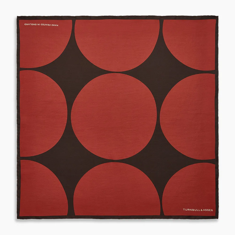 DR. NO Red and Black Multi Spots Silk Pocket Square