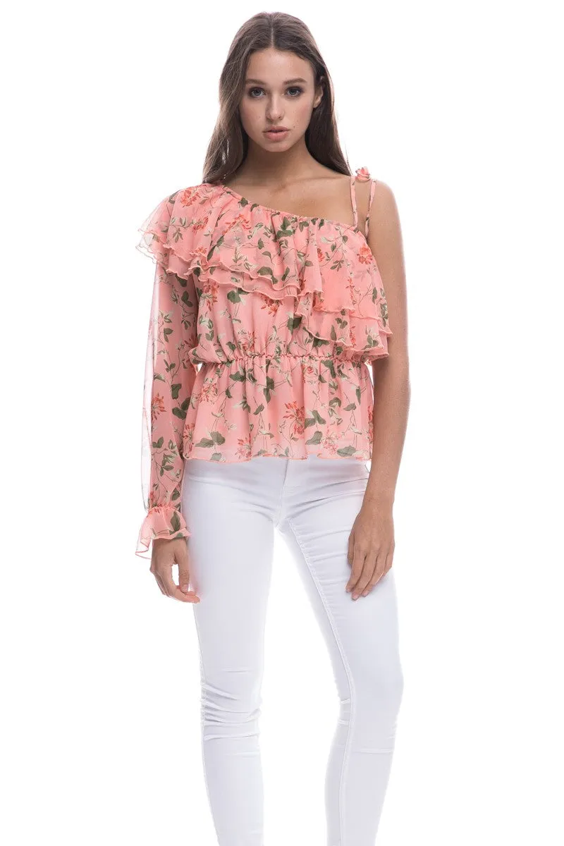 Endless Rose One Shoulder Floral Top