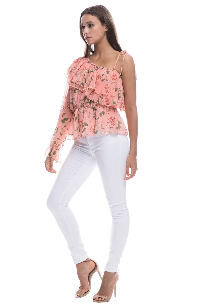 Endless Rose One Shoulder Floral Top