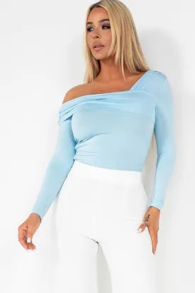 Fiorella Baby Blue Asymmetric Top