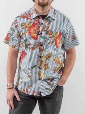 Floral Camp Shirt- Blue