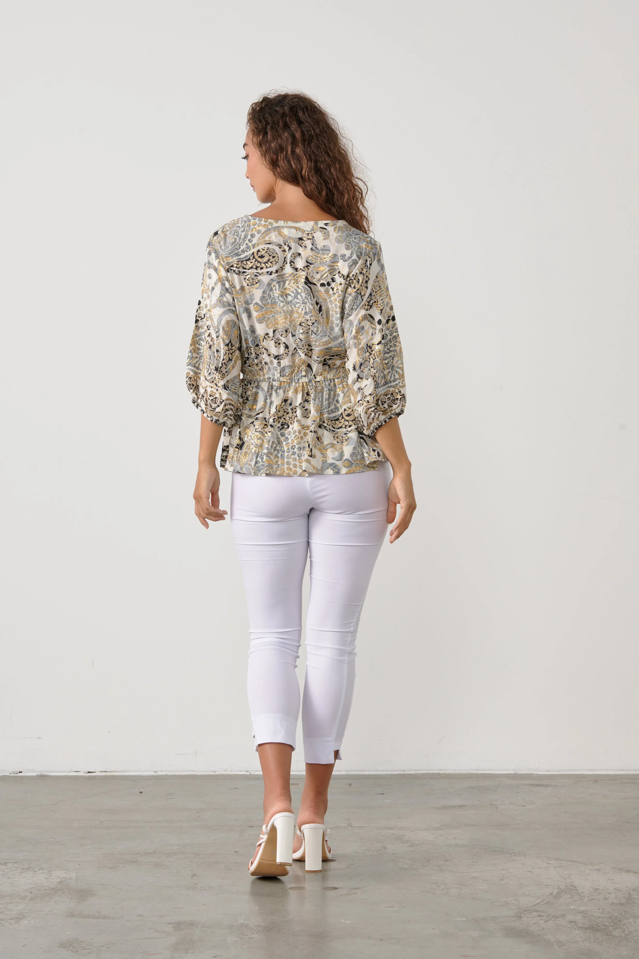 Foil Print Top