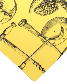 Fornasetti Silk Tie Yellow Appetizer Design - Wide Necktie SALE