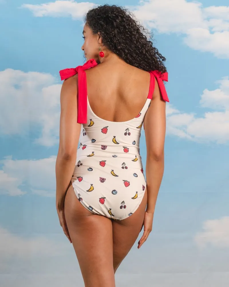 Fruit Basket Shoulder-Tie One-Piece