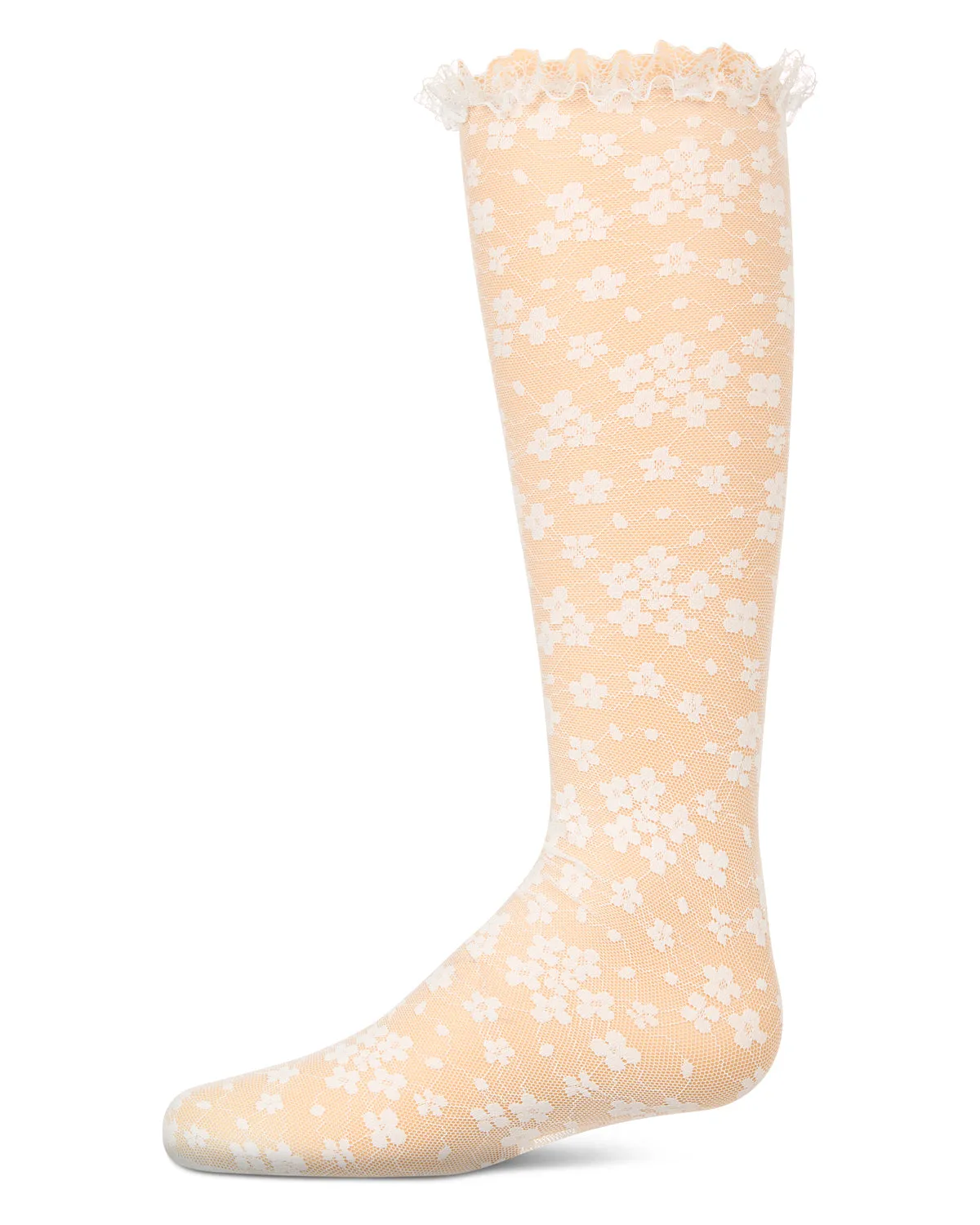 Girls Floral Lace Mesh Knee High Sock