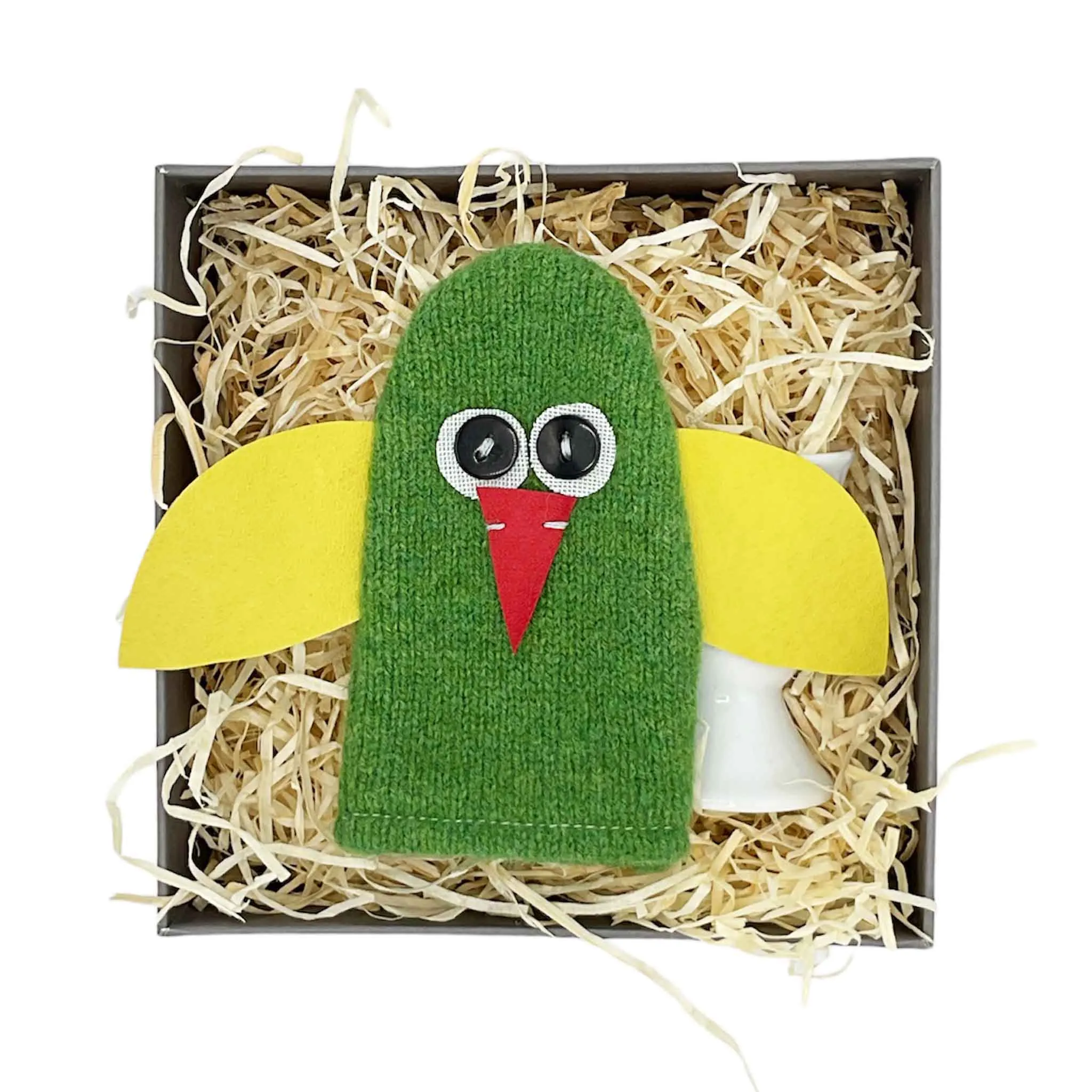 Green Parrot Egg Cosy Set