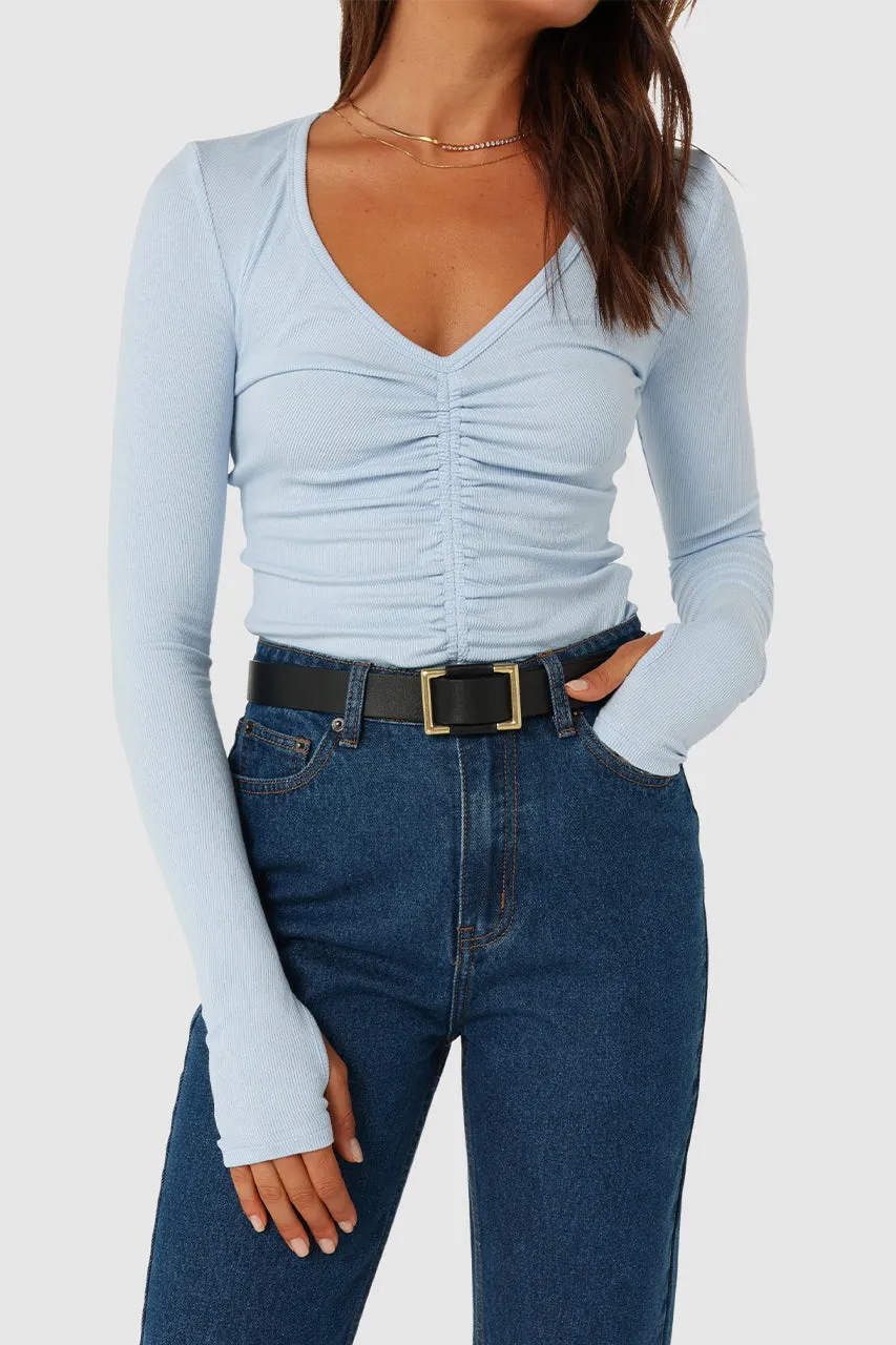 Hazel Long Sleeve Top | Powder Blue