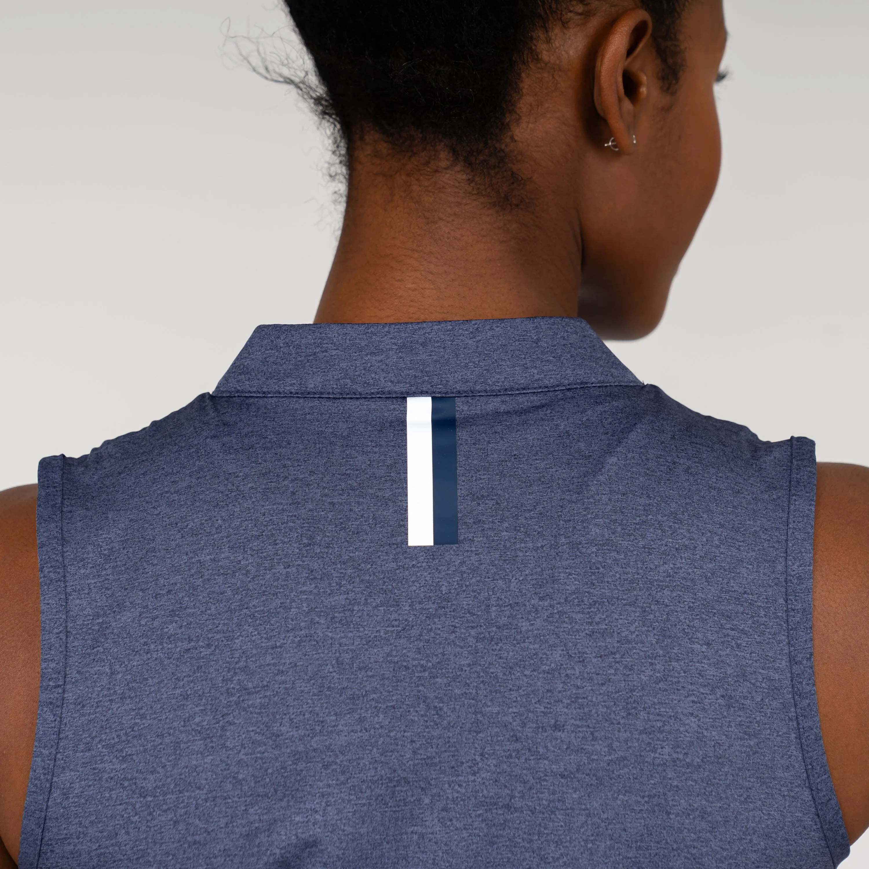 Heather Sleeveless Zip | Heather - Annapolis Blue/Blue Steel