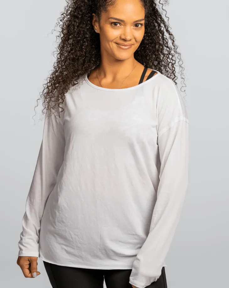 Hello Sunshine UPF Long Sleeve – No Headlights White