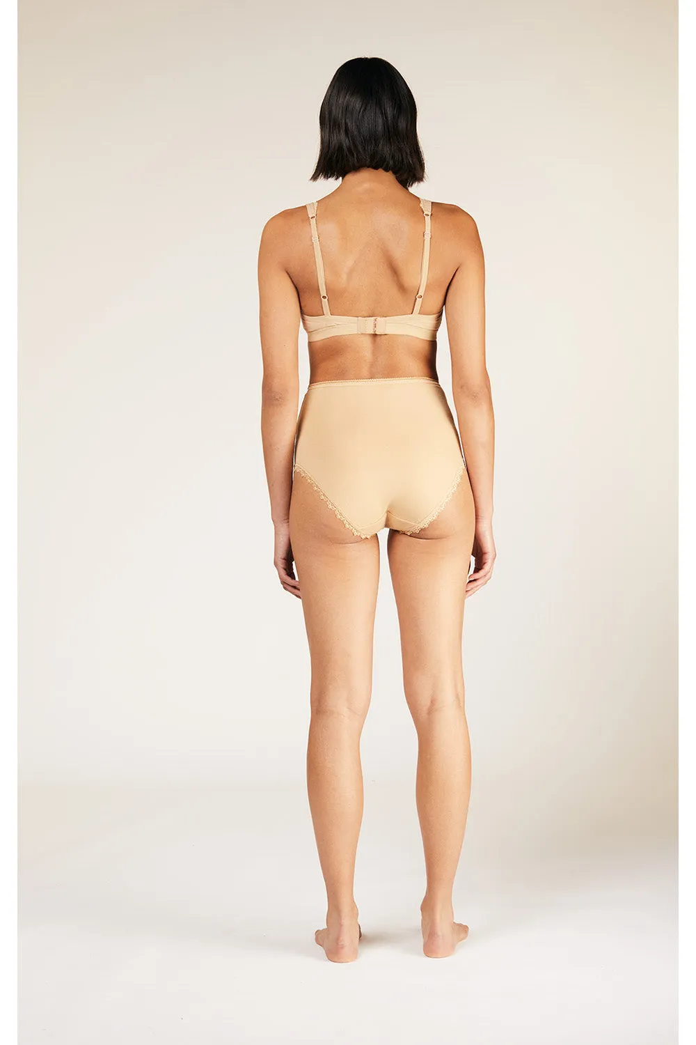 High Waist Brief in Almond