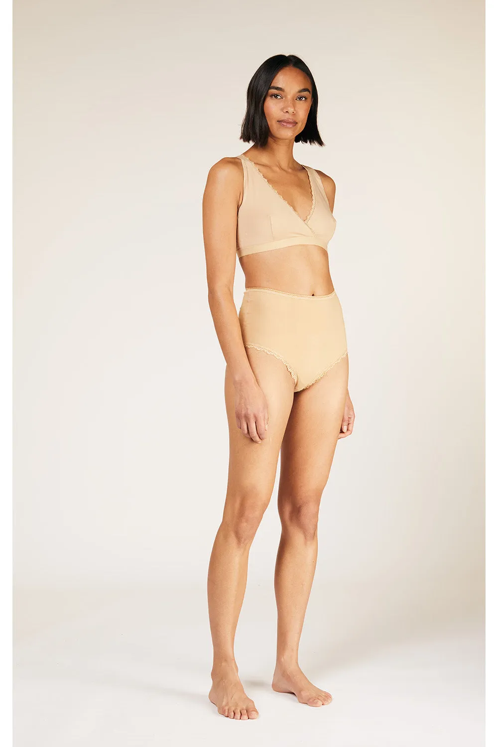 High Waist Brief in Almond