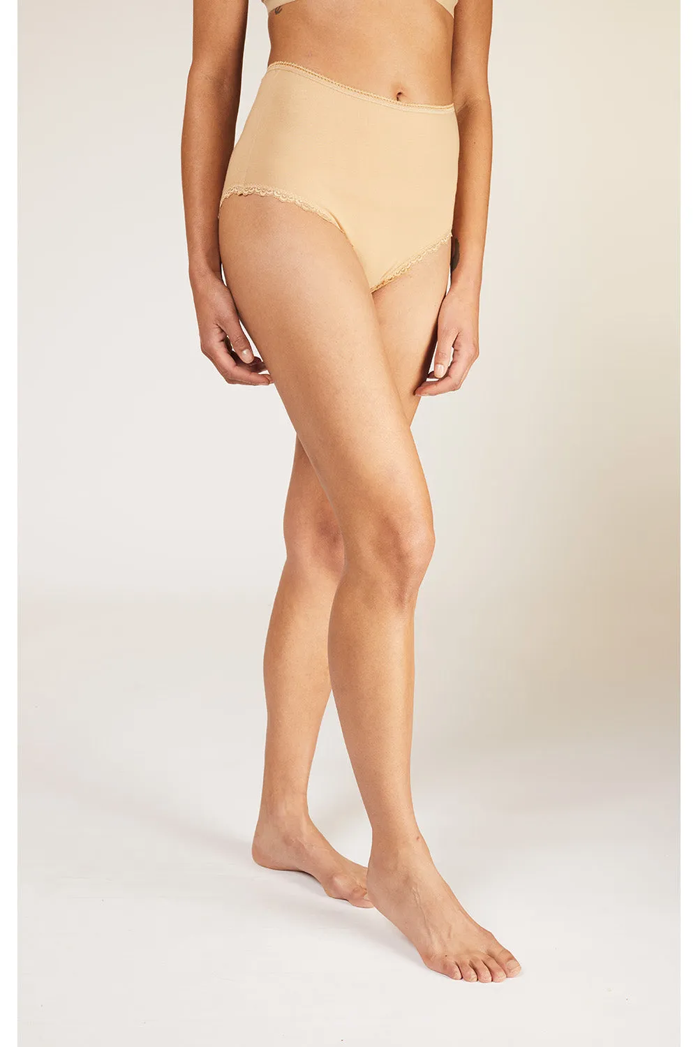 High Waist Brief in Almond