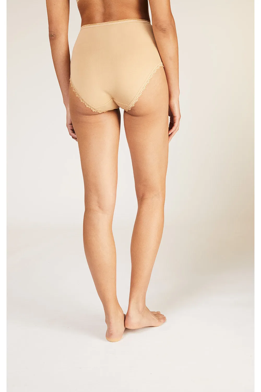 High Waist Brief in Almond