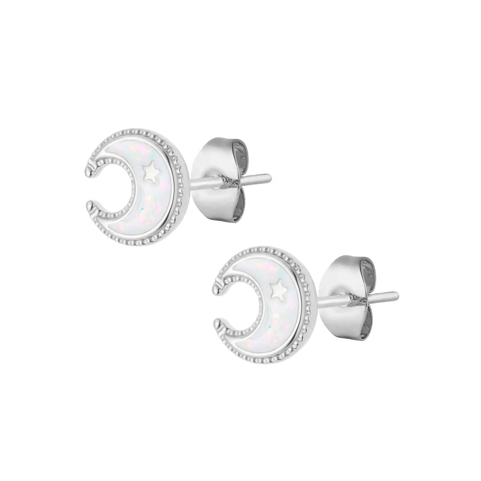 Ivory Moon Stud Earrings