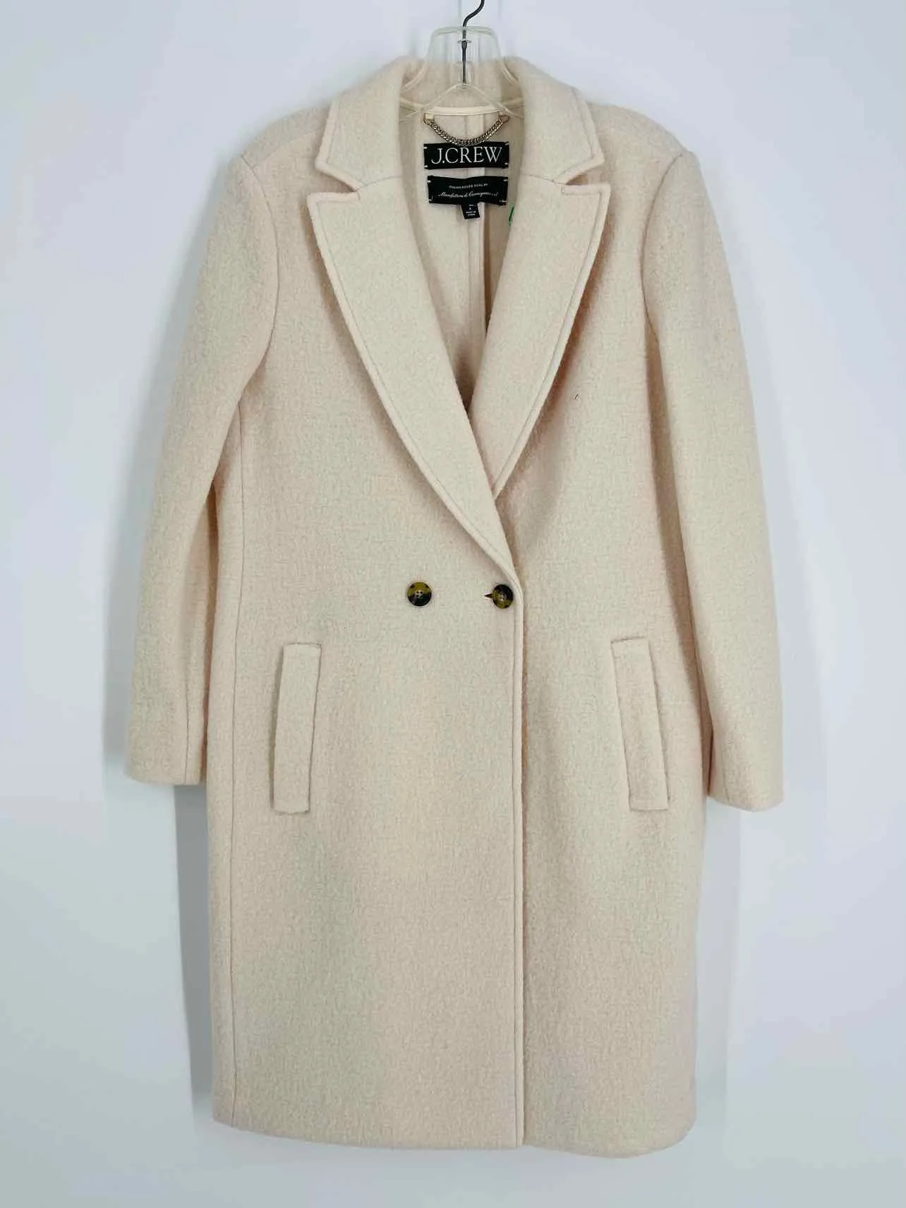 J.CREW Size 4 Cream Boiled Wool Coats Coat