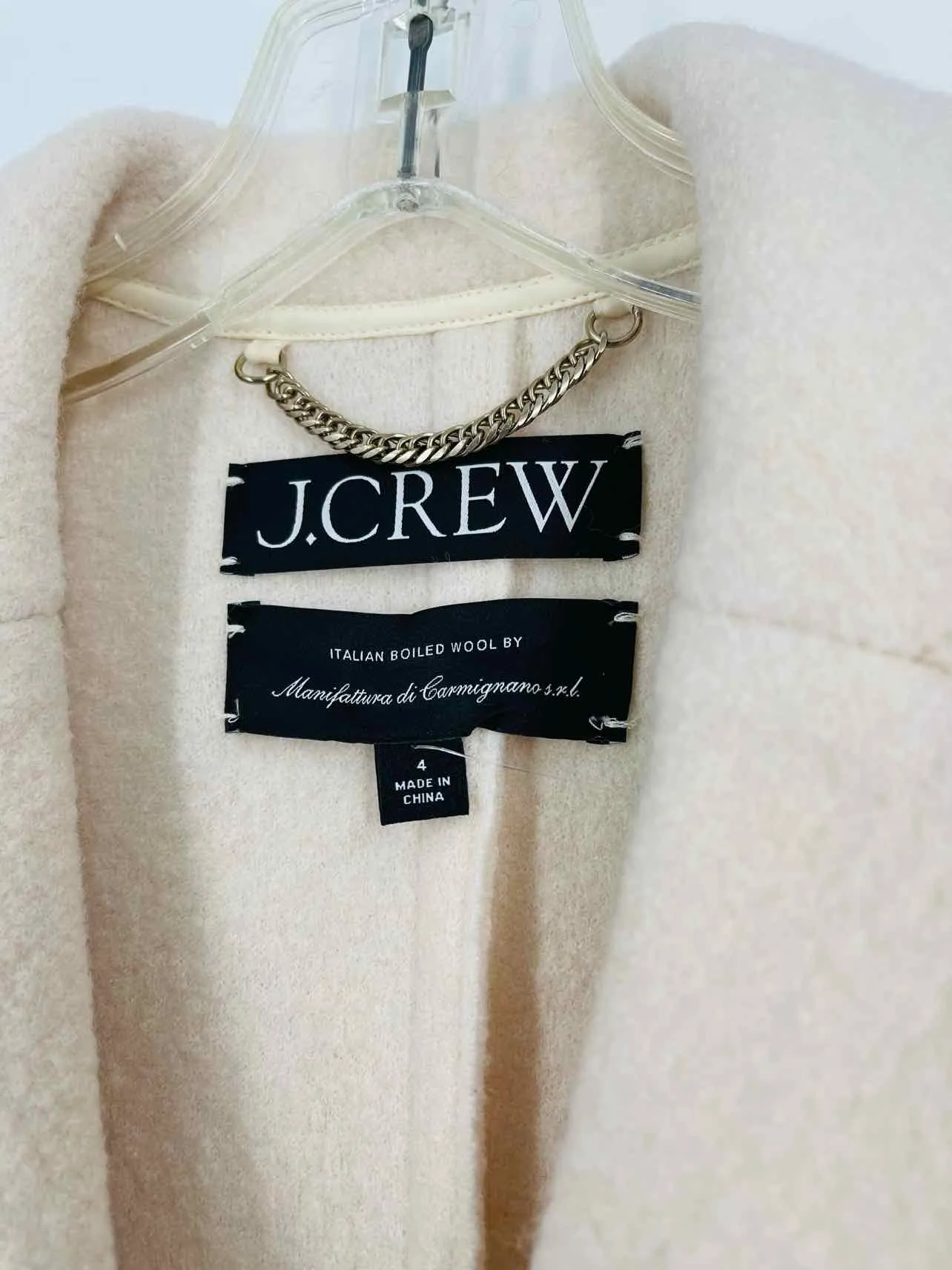 J.CREW Size 4 Cream Boiled Wool Coats Coat