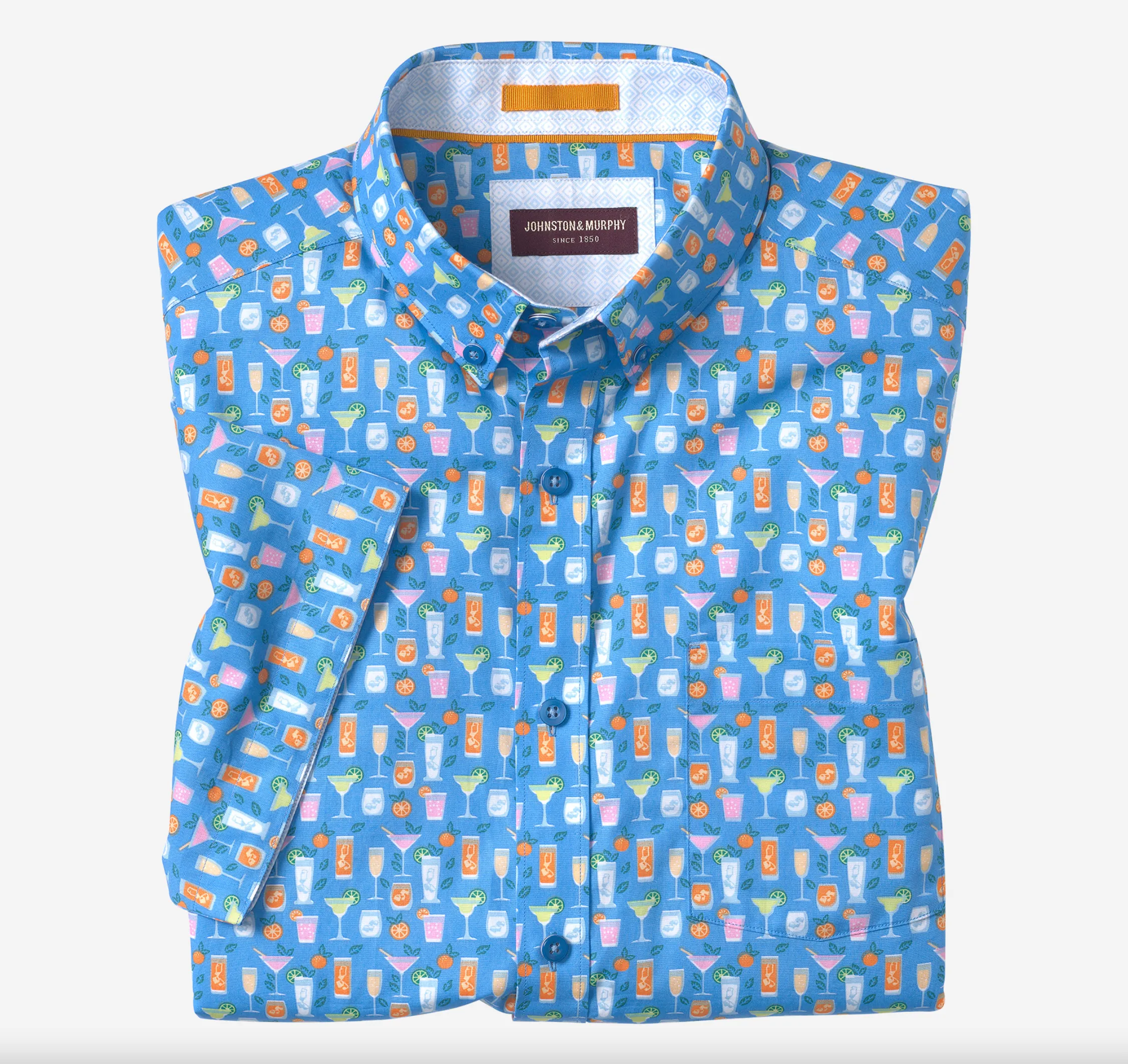 Johnston & Murphy Printed Cotton Short-Sleeve