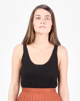 Knitted Tank Top in Black