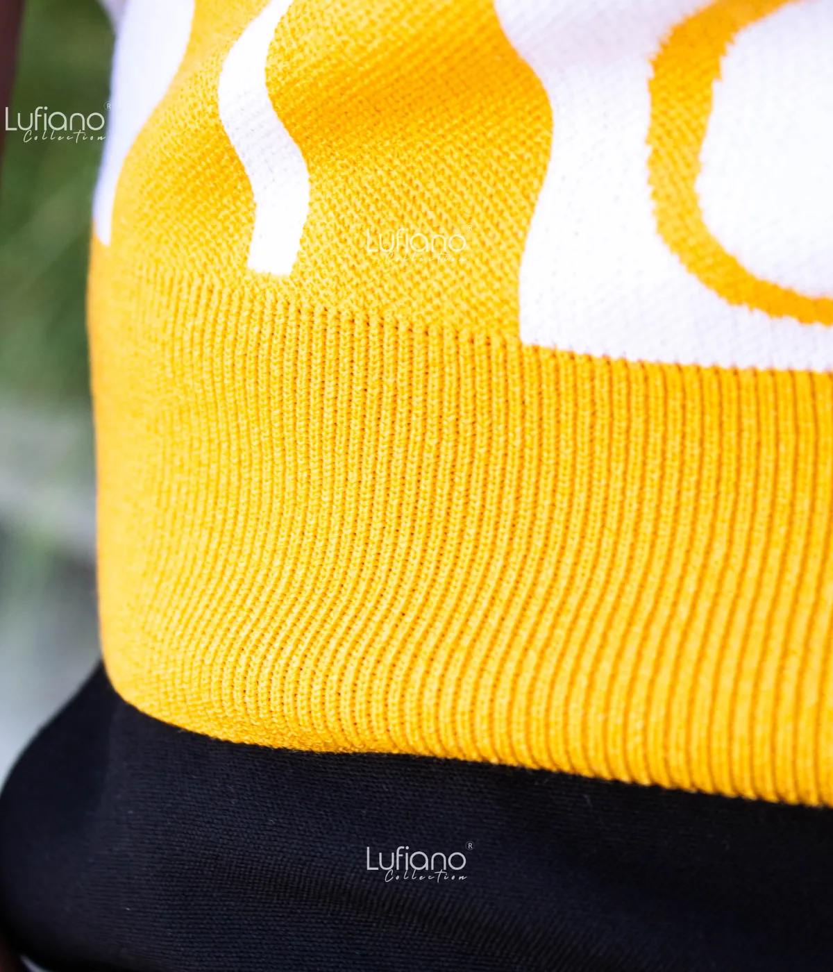 LFN007: Knit Top:Yellow-White