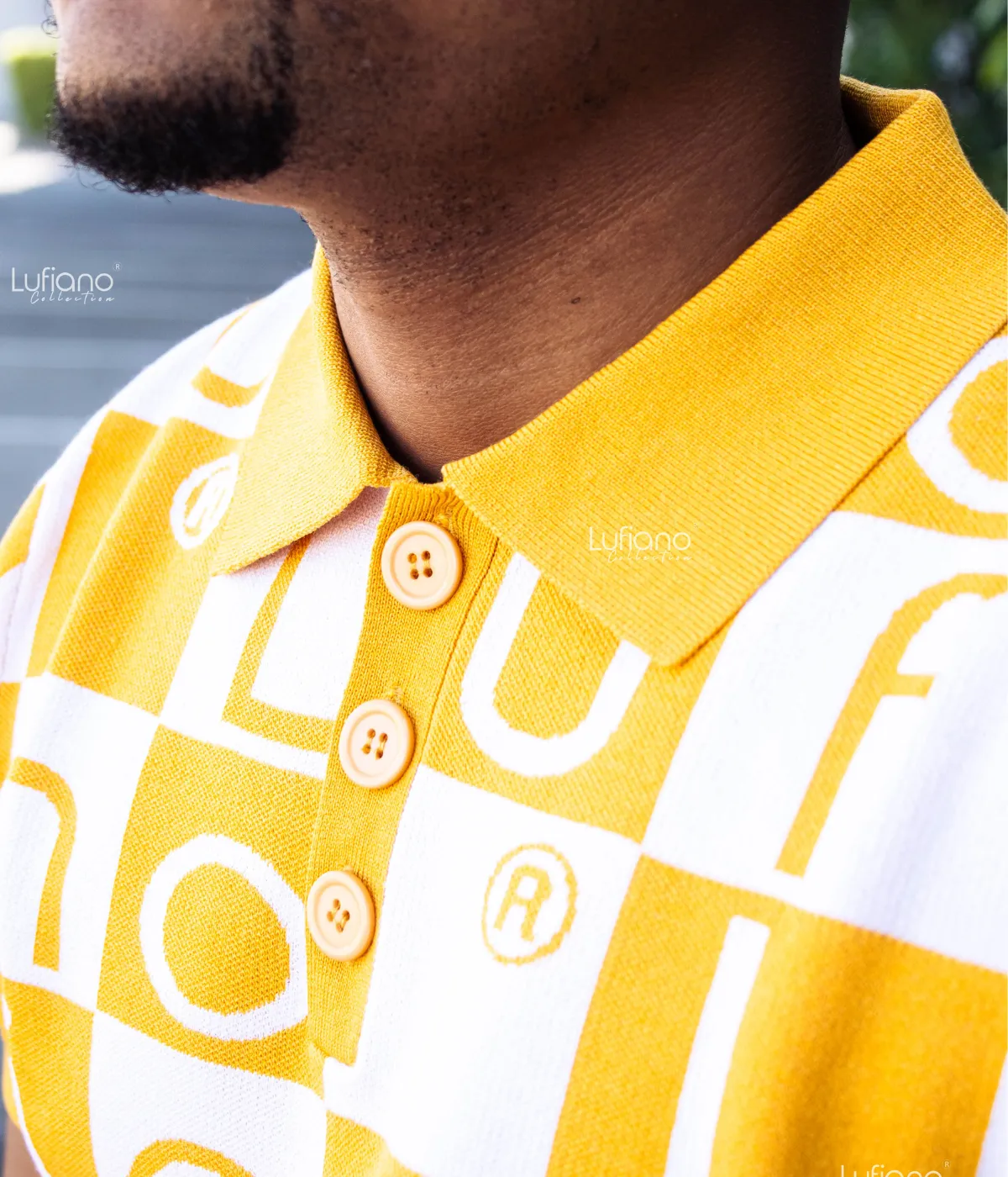 LFN007: Knit Top:Yellow-White